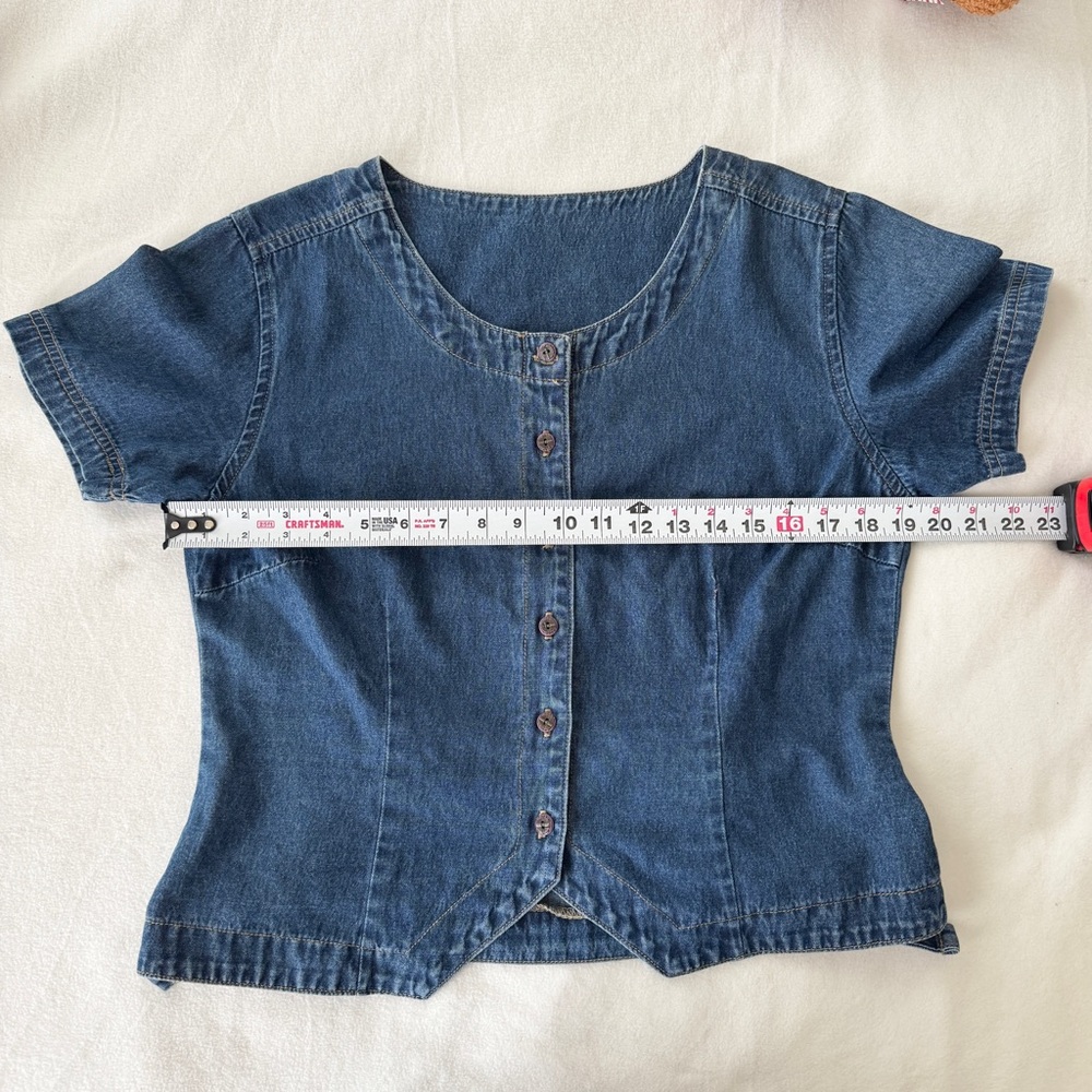 Vintage Erika & Co. Petites Denim Blouse – Size LP - Picture 3 of 4